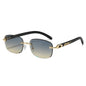 (6 PACK) Wholesale Sunglasses New Arrival Rimless Unique Square Fashion Unisex 2025 - BulkSunglassesWholesale.com - Gold Frame Green Yellow Lens