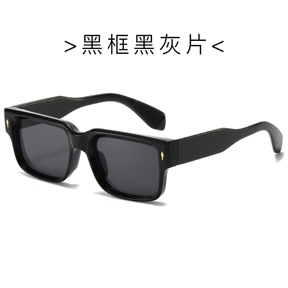 (6 PACK) Wholesale Sunglasses New Arrival Square Street Small Unique 2024 - BulkSunglassesWholesale.com - Black Frame Black Black Lens