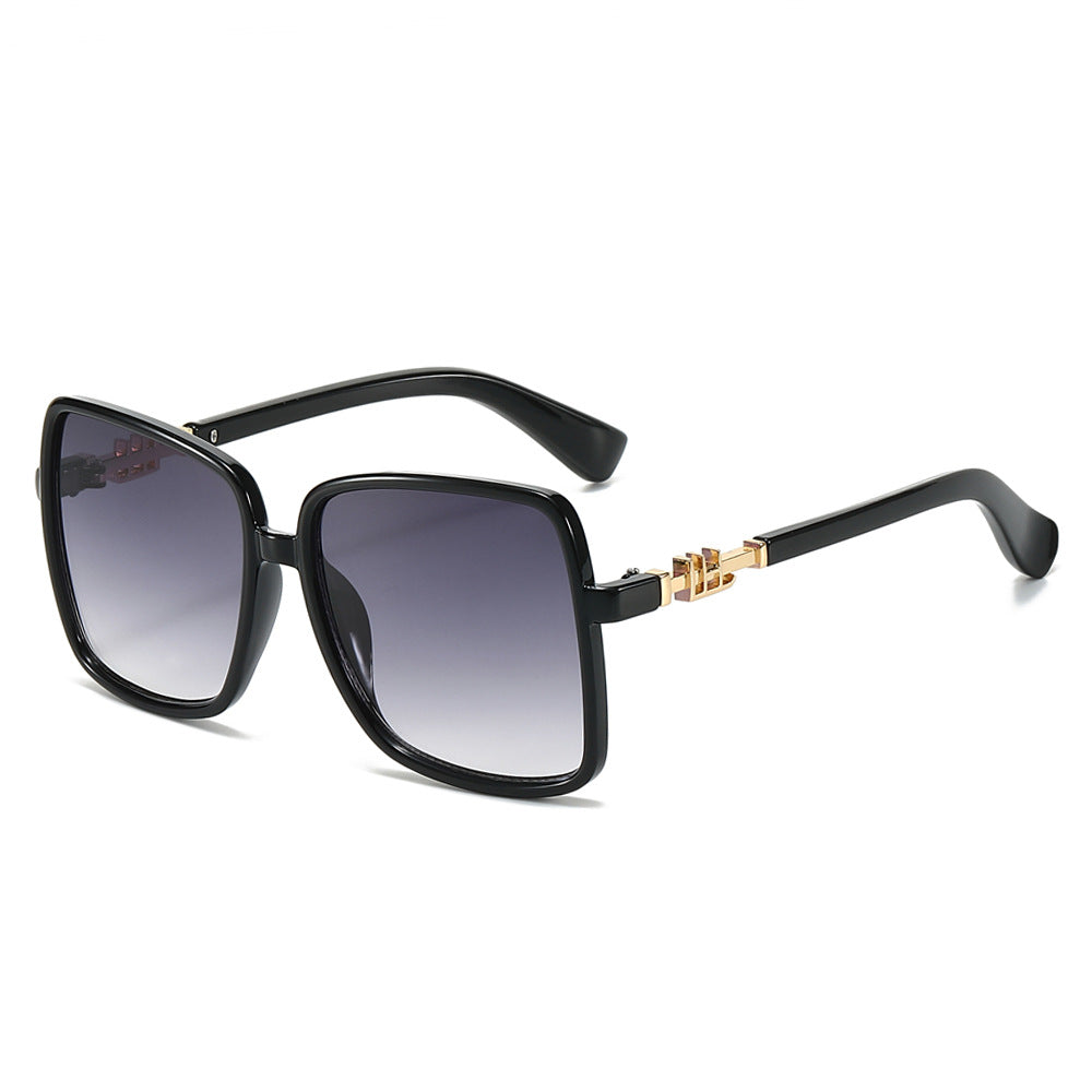 (6 PACK) Wholesale Sunglasses New Arrival Oversized Fashion Unique Square 2024 - BulkSunglassesWholesale.com - Black Frame Gradient Black Lens