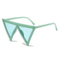 (6 PACK) Wholesale Sunglasses Unique Triangle Fashion Hip Hop 2025 - BulkSunglassesWholesale.com - Green Frame Green Lens