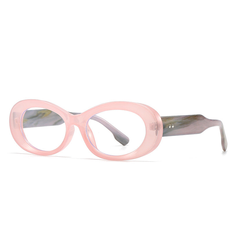 (6 PACK) Wholesale Sunglasses Vintage Trendy Women Antiblue Light 2024 - BulkSunglassesWholesale.com - Pink Frame Clear Lens