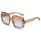(6 PACK) Wholesale Sunglasses New Arrival Square Colorful Trendy Fashion Women 2024 - BulkSunglassesWholesale.com - Tea Frame Tea Blue Lens