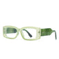 (6 PACK) Wholesale Sunglasses Vintage Trendy Women Antiblue Light 2024 - BulkSunglassesWholesale.com - Green Frame Clear Lens
