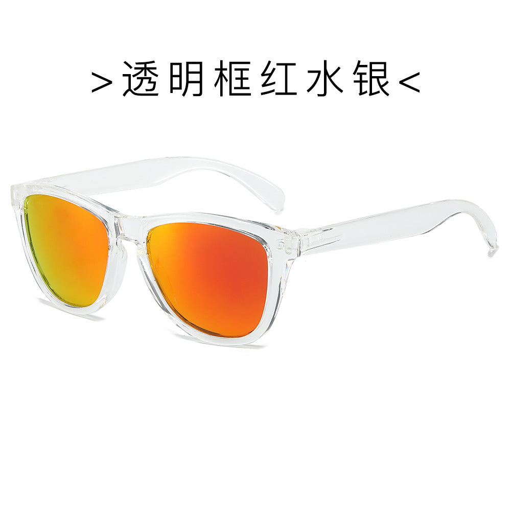 (6 PACK) Wholesale Sunglasses New Arrival Cat Eye Polarized Fashion Trendy Street Women Men 2024 - BulkSunglassesWholesale.com - Transparent Frame Red Mirrored