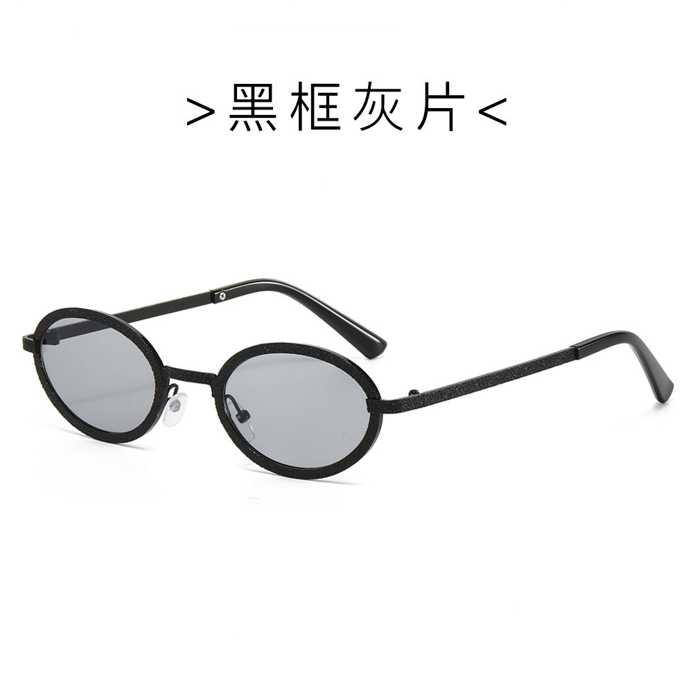 (6 PACK) Wholesale Sunglasses New Arrival Round Fashion Metal Vintage 2024 - BulkSunglassesWholesale.com - Black Frame Black Lens