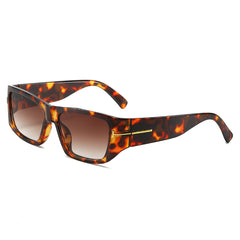 (6 PACK) Wholesale Sunglasses New Arrival Street Square Women 2024 - BulkSunglassesWholesale.com - Leopard Print Frame Gradient Tea Lens