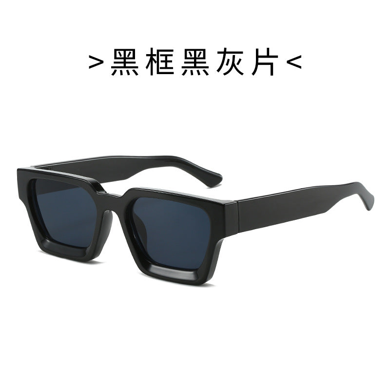 (6 PACK) Wholesale Sunglasses Square New Arrival Trendy Square Unique Oversized 2024 - BulkSunglassesWholesale.com - Black Frame Black Black Lens