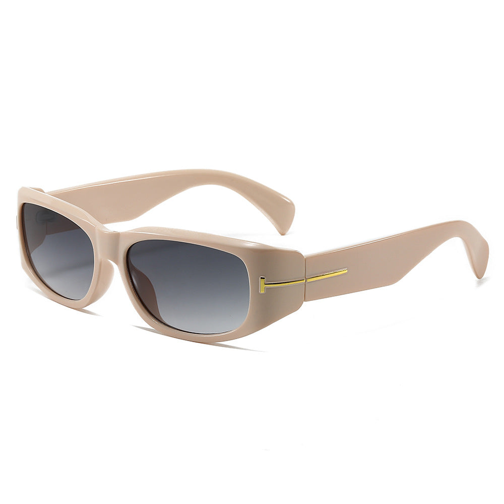 (6 PACK) Wholesale Sunglasses New Arrival Street Square Women 2024 - BulkSunglassesWholesale.com - Beige Pink Frame Gradient Black Lens