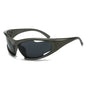 (12 PACK) Wholesale Sports Sunglasses New Arrival Hollow Trendy Street Cycling Sport Women 2024 - BulkSunglassesWholesale.com - Frame Black Lens