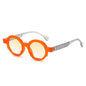 (6 PACK) Wholesale Sunglasses New Arrival Round Unique Round Vintage Fashion Unisex 2024 - BulkSunglassesWholesale.com - Orange Frame Gradient Yellow Lens