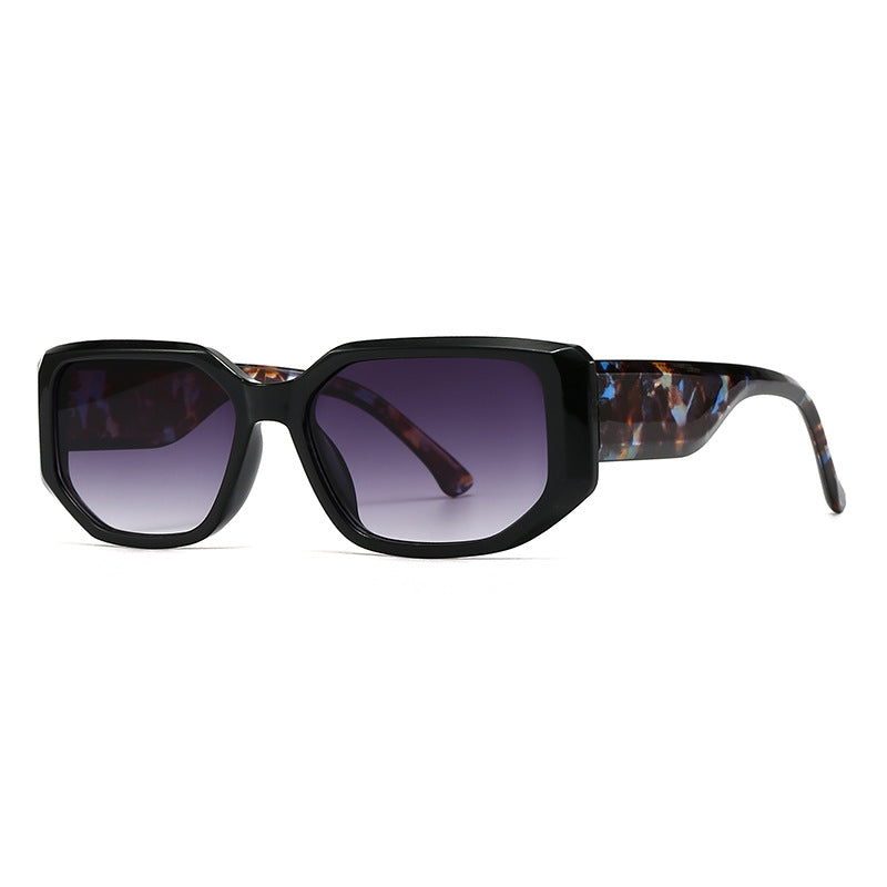 (6 PACK) Wholesale Sunglasses Wide Flat Top Women Classic Vintage Trendy 2024 - BulkSunglassesWholesale.com - Black Frame Temple