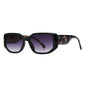 (6 PACK) Wholesale Sunglasses Wide Flat Top Women Classic Vintage Trendy 2024 - BulkSunglassesWholesale.com - Black Frame Temple