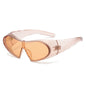 (6 PACK) Wholesale Sunglasses Unique Punk Unisex 2024 - BulkSunglassesWholesale.com - Champagne Frame Orange Lens