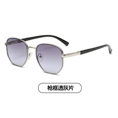 (6 PACK) Wholesale Sunglasses Small Trendy Street Vintage 2024 - BulkSunglassesWholesale.com - Gunmetal Frame Clear Black Lens