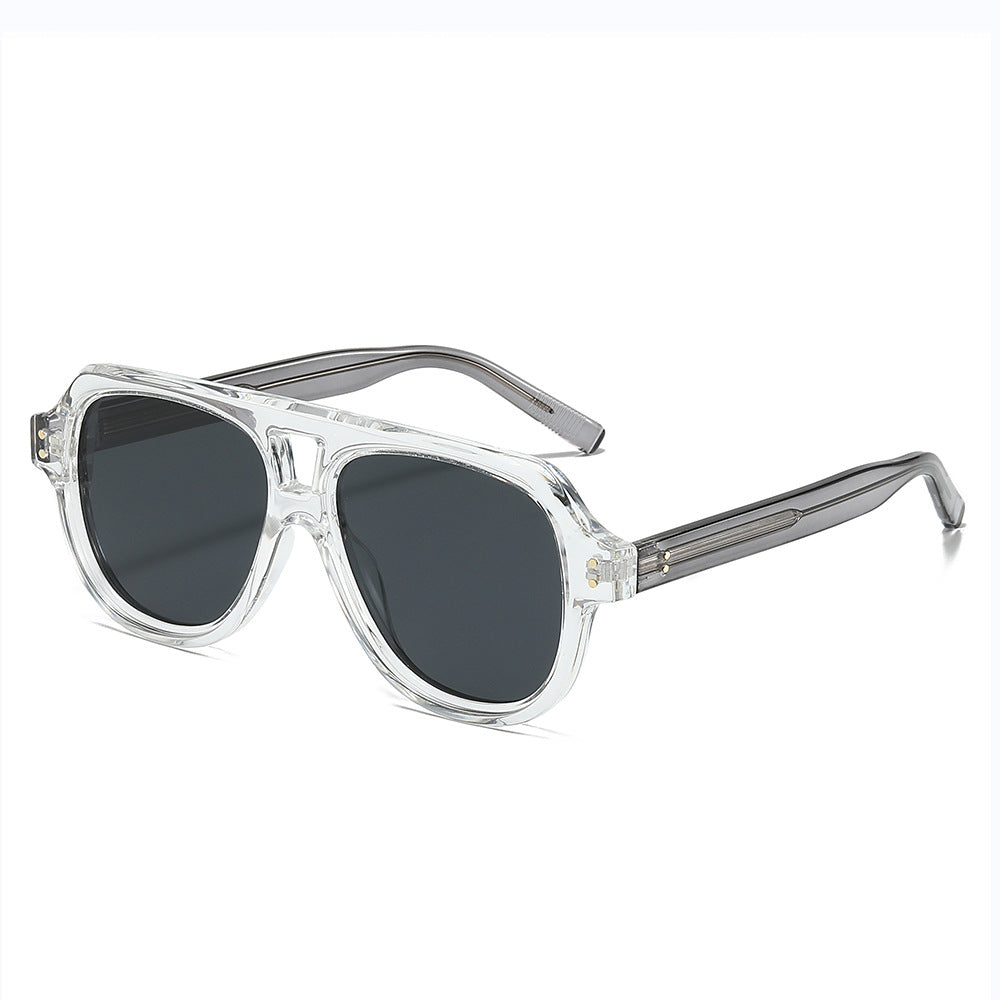 (6 PACK) Wholesale Sunglasses Fashion New Arrival Trendy Fashion Polarized 2025 - BulkSunglassesWholesale.com - Transparent Frame Black Lens