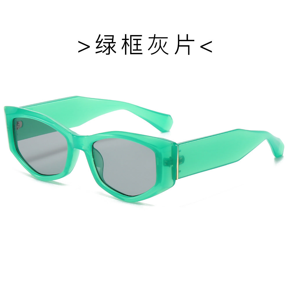 (6 PACK) Wholesale Sunglasses Unique New Arrival Trendy Cat Eye Women 2024 - BulkSunglassesWholesale.com - Green Frame Black Lens