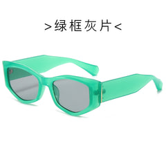 (6 PACK) Wholesale Sunglasses Unique New Arrival Trendy Cat Eye Women 2024 - BulkSunglassesWholesale.com - Green Frame Black Lens