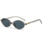 (6 PACK) Wholesale Sunglasses Fashion Oval Small Women Women 2024 - BulkSunglassesWholesale.com - Grey Frame Black Black Lens