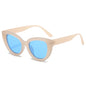(6 PACK) Wholesale Sunglasses New Arrival Oversized Cat Eye Unique Fashion Street 2024 - BulkSunglassesWholesale.com - Clear Pink Frame Blue Lens