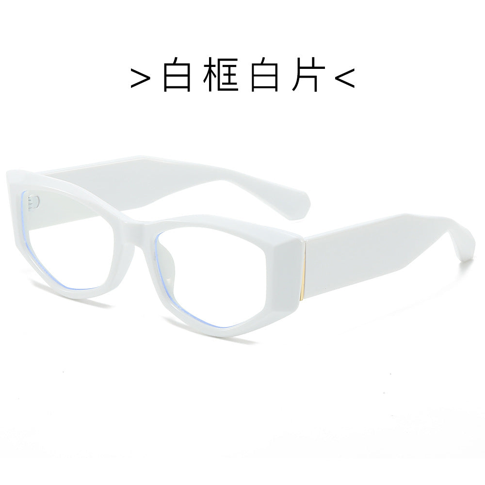 (6 PACK) Wholesale Sunglasses Unique New Arrival Trendy Cat Eye Women 2024 - BulkSunglassesWholesale.com - White Frame Clear Lens