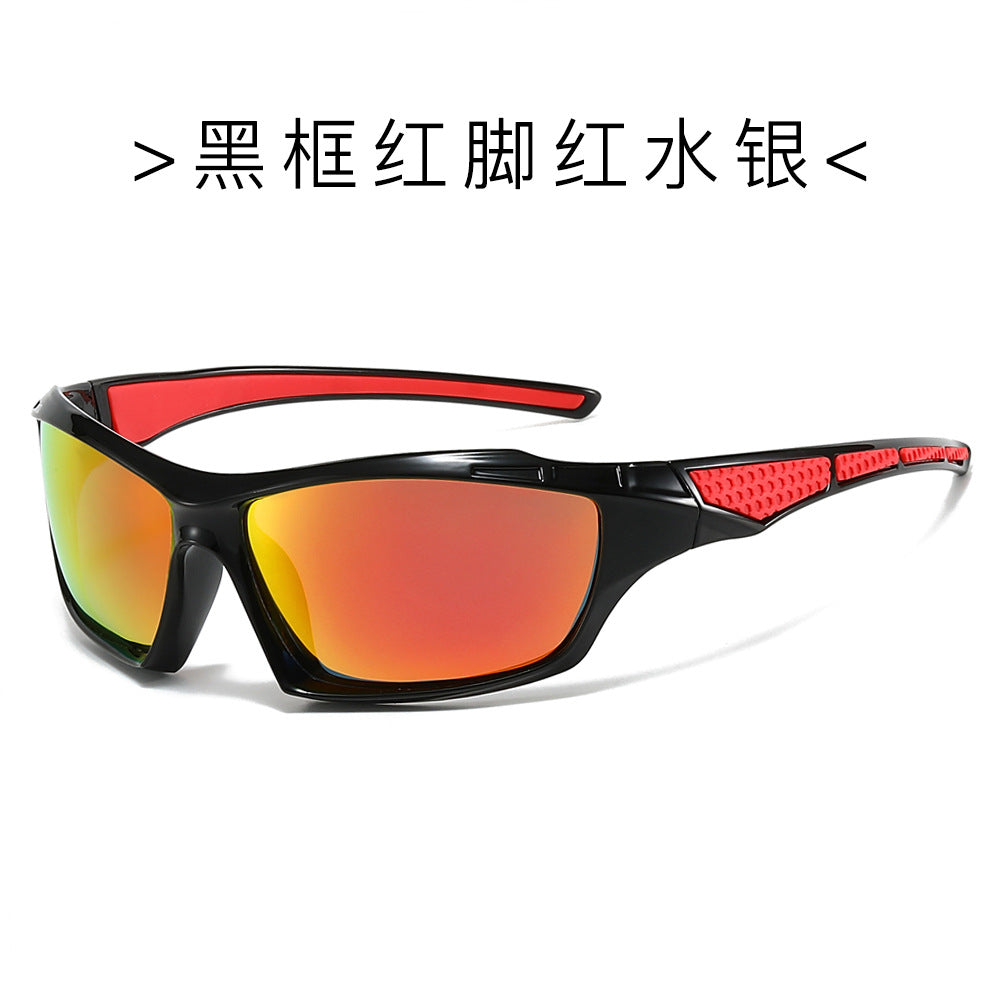 (6 PACK) Wholesale Sunglasses New Arrival New Arrival Unisex Polarized Outdoor Night Vision Cycling Sport 2024 - BulkSunglassesWholesale.com - Black Frame Red Temple Red Mirrored