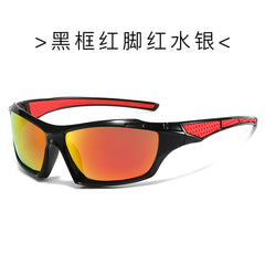 (6 PACK) Wholesale Sunglasses New Arrival New Arrival Unisex Polarized Outdoor Night Vision Cycling Sport 2024 - BulkSunglassesWholesale.com - Black Frame Red Temple Red Mirrored