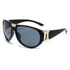 (6 PACK) Wholesale Sunglasses Unisex Fashion Outdoor Sport Cycling Futuristic Hip Hop Punk 2024 - BulkSunglassesWholesale.com - Matt Black Frame Grey