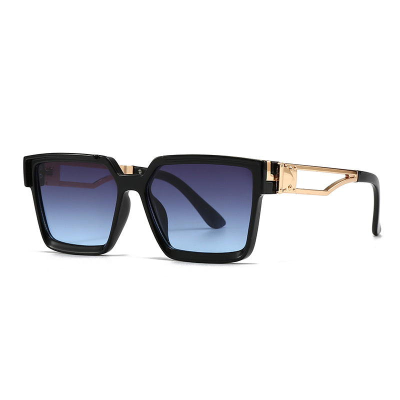 (6 PACK) Wholesale Sunglasses Street Square Small Women 2024 - BulkSunglassesWholesale.com - Black Frame Gradient Blue