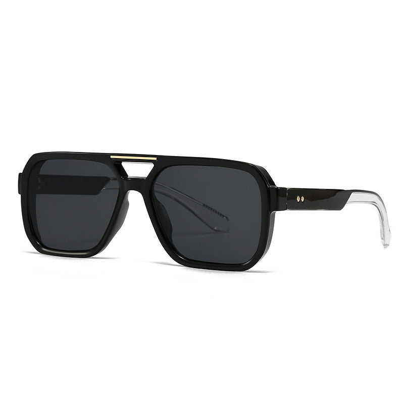 (6 PACK) Wholesale Sunglasses Trendy Street Vintage Antiblue Light 2024 - BulkSunglassesWholesale.com - Black Grey Transparent Temple
