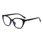 (6 PACK) Wholesale Eyeglasses Frames Classic Vintage Cat Eye TR Women Korean Star Wood Grain Antiblue Light 2025 - BulkSunglassesWholesale.com - Matt Black
