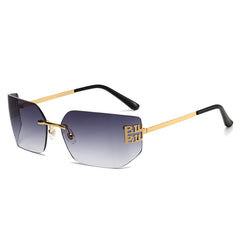 (6 PACK) Wholesale Sunglasses Vintage New Arrival 2024 - BulkSunglassesWholesale.com - Gold Frame Gradient Black