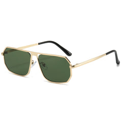 (6 PACK) Wholesale Sunglasses New Arrival Fashion Unique Women Fashion 2024 - BulkSunglassesWholesale.com - Gold Frame Green Lens