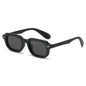 (6 PACK) Wholesale Sunglasses New Arrival Vintage Square Women Square Fashion Rivet 2025 - BulkSunglassesWholesale.com - Black Frame Black Lens