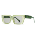 (6 PACK) Wholesale Sunglasses Trendy Street Antiblue Light Women 2024 - BulkSunglassesWholesale.com - Green Frame Black Lens