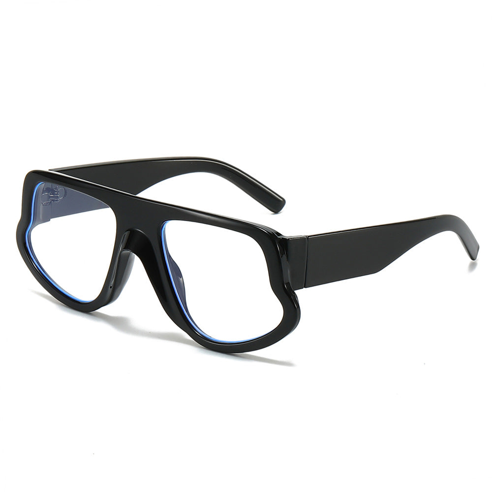 (6 PACK) Wholesale Sunglasses New Arrival Wide Fashion Oversized Trendy 2025 - BulkSunglassesWholesale.com - Black Frame Clear Lens