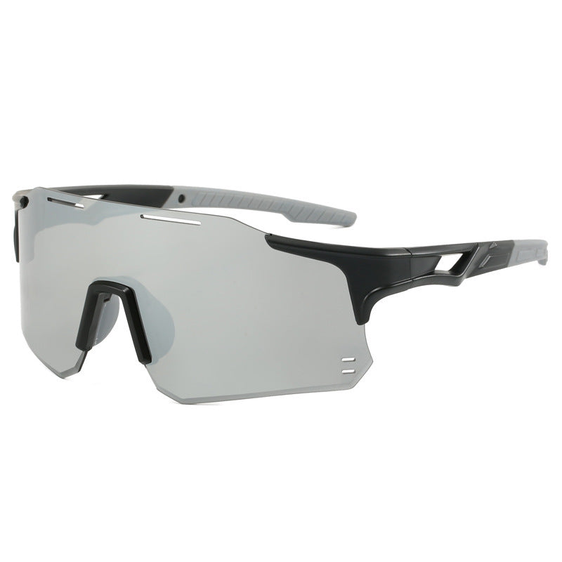 (12 PACK) Wholesale Sports Sunglasses New Arrival Outdoor Cycling Windproof Unisex Sport 2024 - BulkSunglassesWholesale.com - Black Frame Mirrored Lens