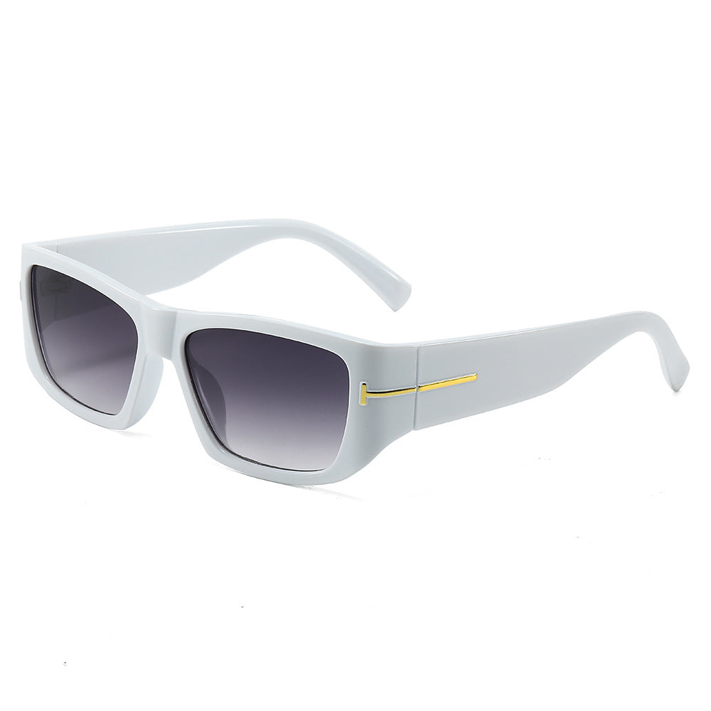 (6 PACK) Wholesale Sunglasses New Arrival Street Square Women 2024 - BulkSunglassesWholesale.com - White Frame Gradient Black Lens
