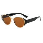 (6 PACK) Wholesale Sunglasses Korean Vintage Women Square Round 2025 - BulkSunglassesWholesale.com - Black Temple Tea Lens
