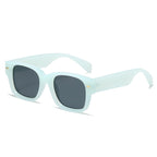 (6 PACK) Wholesale Sunglasses Small Unique Polygon Rivet Jelly Vintage Trendy 2025 - BulkSunglassesWholesale.com - Clear Blue Frame Black Lens