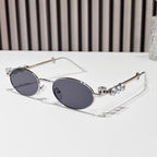 (6 PACK) Wholesale Sunglasses Women Rhinestone Round 2024 - BulkSunglassesWholesale.com - Silver Frame Black Lens