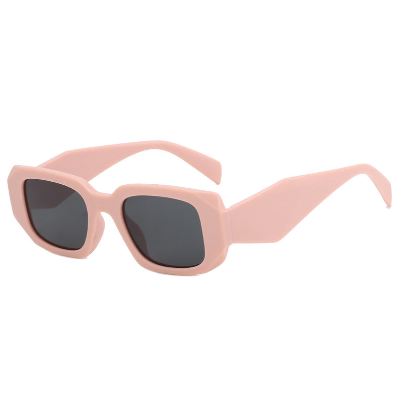 (12 PACK) Wholesale Sunglasses Korean Unique Hip Hop Fashion 2024 - BulkSunglassesWholesale.com - Matt Pink Frame Black Lens