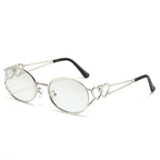 (6 PACK) Wholesale Sunglasses New Arrival One Piece Unique Vintage Women Trendy Fashion 2025 - BulkSunglassesWholesale.com - Silver Frame Mirrored Lens
