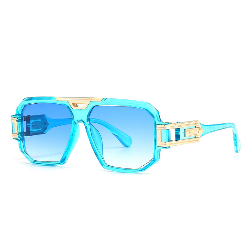 (6 PACK) Wholesale Sunglasses New Arrival Vintage Oversized Men Street 2024 - BulkSunglassesWholesale.com - Blue Frame Blue Lens