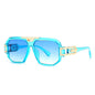 (6 PACK) Wholesale Sunglasses New Arrival Vintage Oversized Men Street 2024 - BulkSunglassesWholesale.com - Blue Frame Blue Lens
