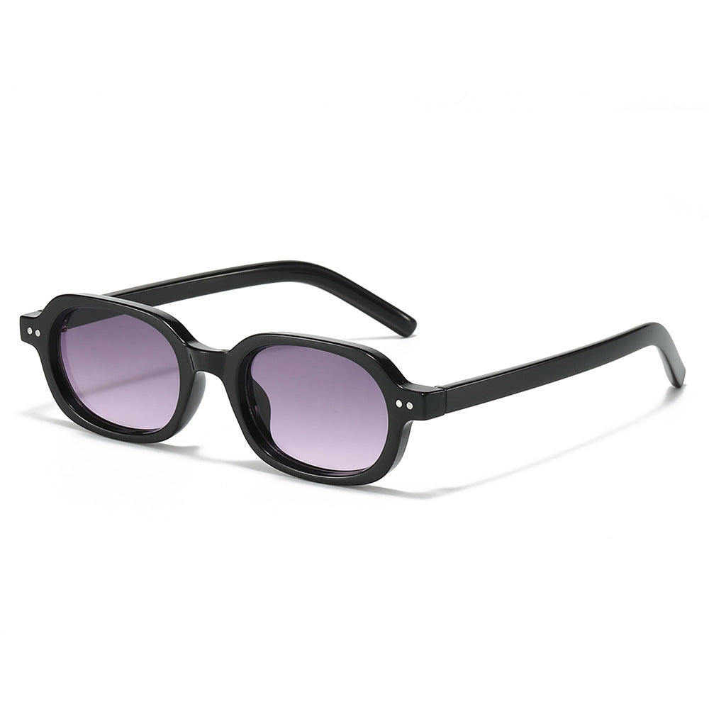 (6 PACK) Wholesale Sunglasses Small New Arrival Unisex Oval Small 2025 - BulkSunglassesWholesale.com - Black Frame Gradient Black Lens