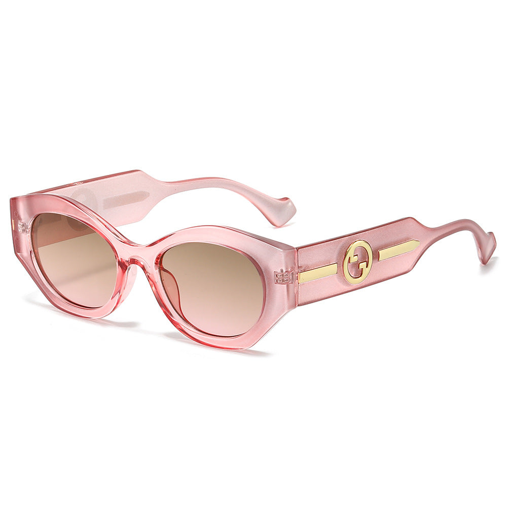 (6 PACK) Wholesale Sunglasses New Arrival Cat Eye Men Fashion Unique 2024 - BulkSunglassesWholesale.com - Pink Frame Tea Pink Lens