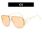 (6 PACK) Wholesale Sunglasses Square Fashion Aviator Vintage Semirimless 2024 - BulkSunglassesWholesale.com - Gold Frame Champagne