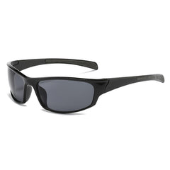 (12 PACK) Wholesale Sports Sunglasses New Arrival Unisex Outdoor Sport Cycling 2024 - BulkSunglassesWholesale.com - Black Frame Black Lens