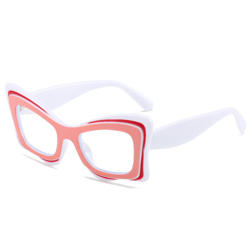 (6 PACK) Wholesale Sunglasses Antiblue Light Oversized Cat Eye New Arrival Unique Butterfly Trendy Street 2024 - BulkSunglassesWholesale.com - Pink Frame