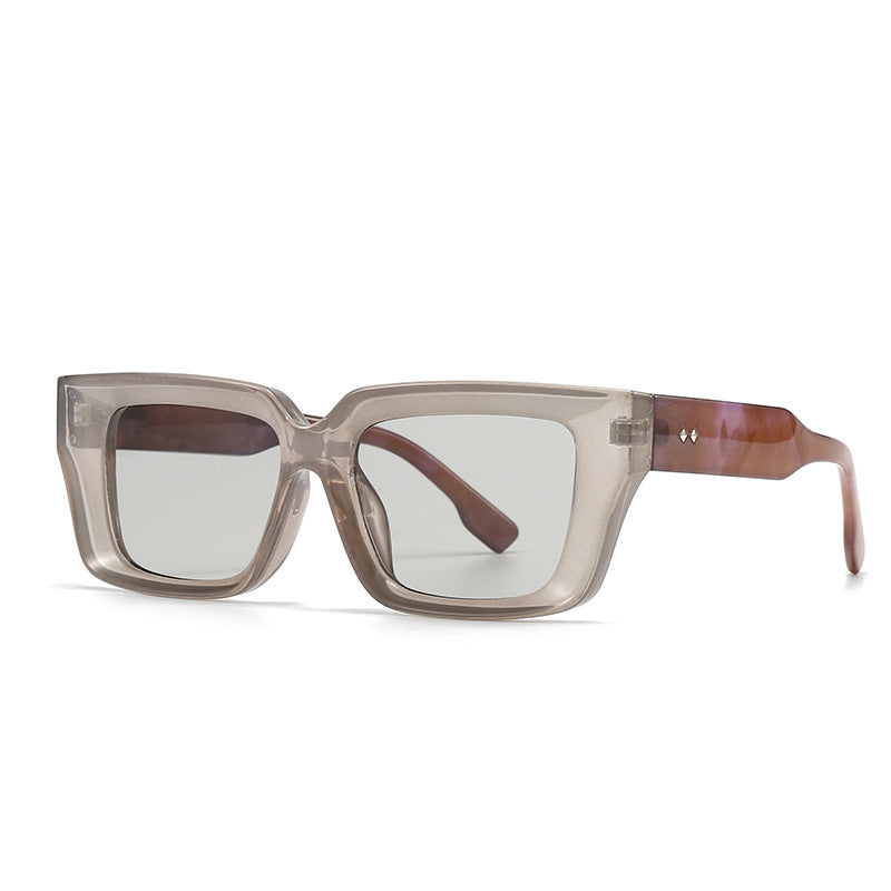 (6 PACK) Wholesale Sunglasses Trendy Street Antiblue Light Women 2024 - BulkSunglassesWholesale.com - Grey Frame Black Lens